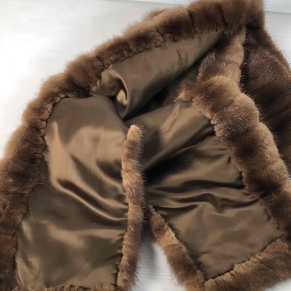 Designer Custom sable color mink fur Stole Shawl Wrap OS 7.7x 7.5